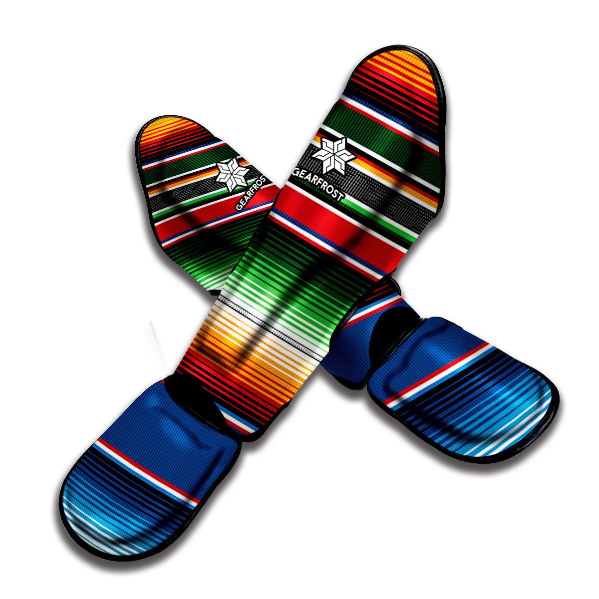 Vintage Mexican Blanket Pattern Print Muay Thai Shin Guard