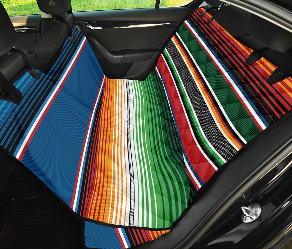 Vintage Mexican Blanket Pattern Print Pet Car Back Seat Cover