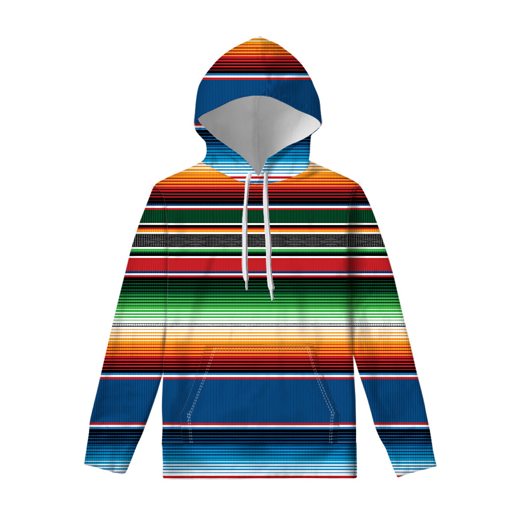 Vintage Mexican Blanket Pattern Print Pullover Hoodie