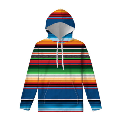 Vintage Mexican Blanket Pattern Print Pullover Hoodie