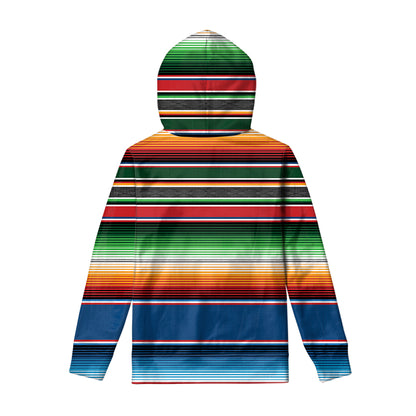 Vintage Mexican Blanket Pattern Print Pullover Hoodie
