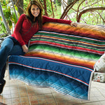 Vintage Mexican Blanket Pattern Print Quilt