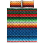Vintage Mexican Blanket Pattern Print Quilt Bed Set