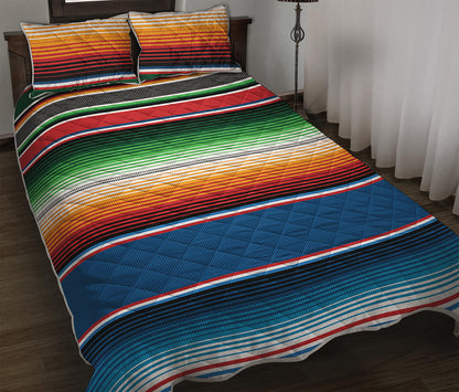 Vintage Mexican Blanket Pattern Print Quilt Bed Set
