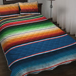 Vintage Mexican Blanket Pattern Print Quilt Bed Set