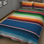 Vintage Mexican Blanket Pattern Print Quilt Bed Set