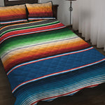 Vintage Mexican Blanket Pattern Print Quilt Bed Set