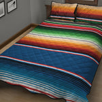Vintage Mexican Blanket Pattern Print Quilt Bed Set