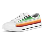 Vintage Mexican Blanket Pattern Print White Low Top Shoes
