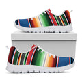 Vintage Mexican Blanket Pattern Print White Running Shoes
