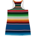 Vintage Mexican Blanket Pattern Print Women's Racerback Tank Top