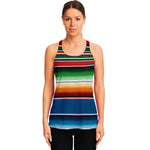 Vintage Mexican Blanket Pattern Print Women's Racerback Tank Top