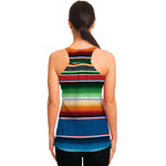 Vintage Mexican Blanket Pattern Print Women's Racerback Tank Top