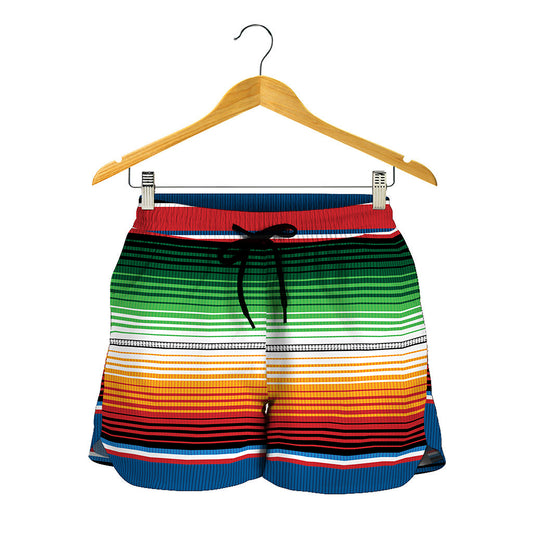 Vintage Mexican Blanket Pattern Print Women's Shorts