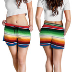 Vintage Mexican Blanket Pattern Print Women's Shorts