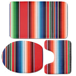 Vintage Mexican Serape Pattern Print 3 Piece Bath Mat Set