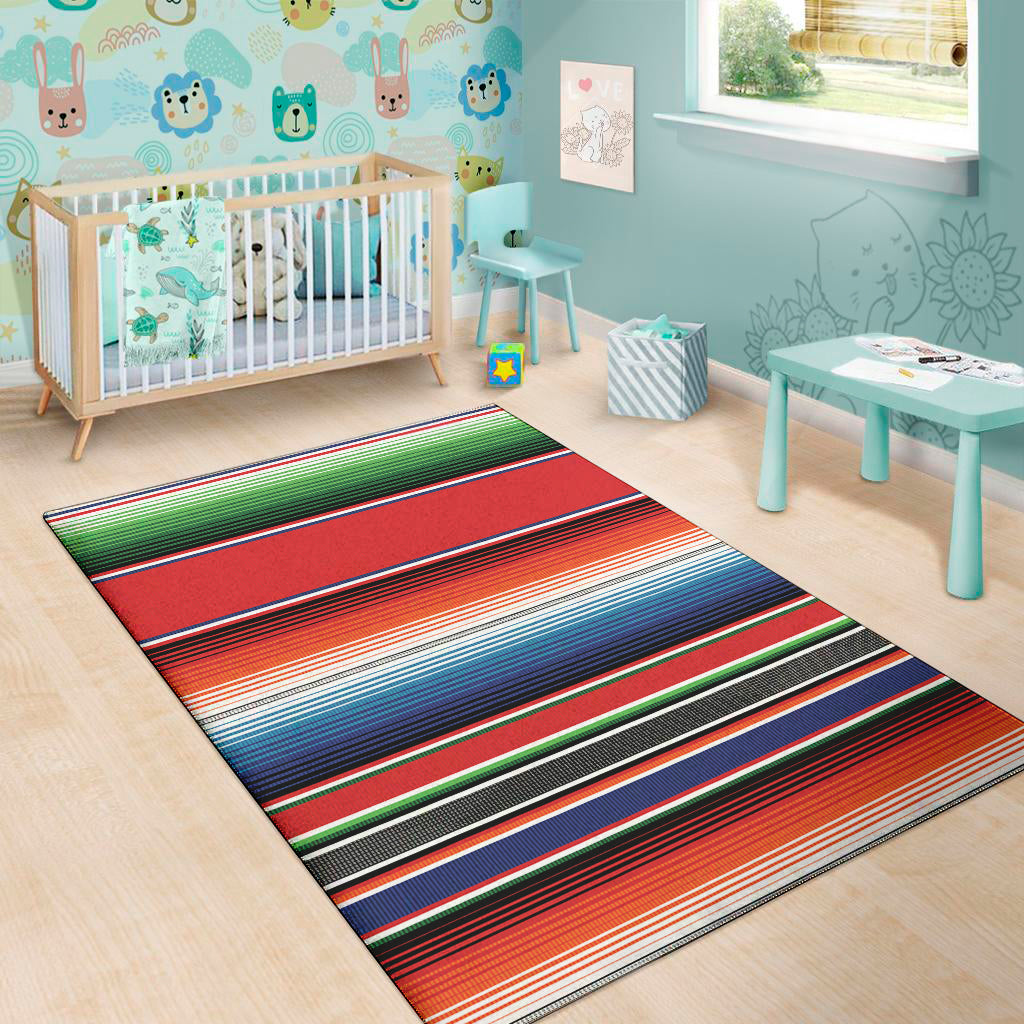 Vintage Mexican Serape Pattern Print Area Rug
