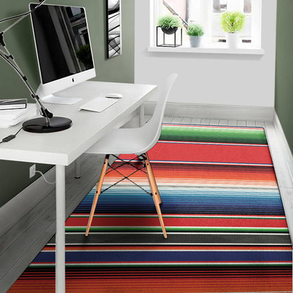 Vintage Mexican Serape Pattern Print Area Rug