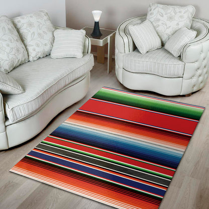 Vintage Mexican Serape Pattern Print Area Rug