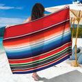 Vintage Mexican Serape Pattern Print Beach Sarong Wrap