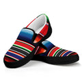 Vintage Mexican Serape Pattern Print Black Slip On Sneakers