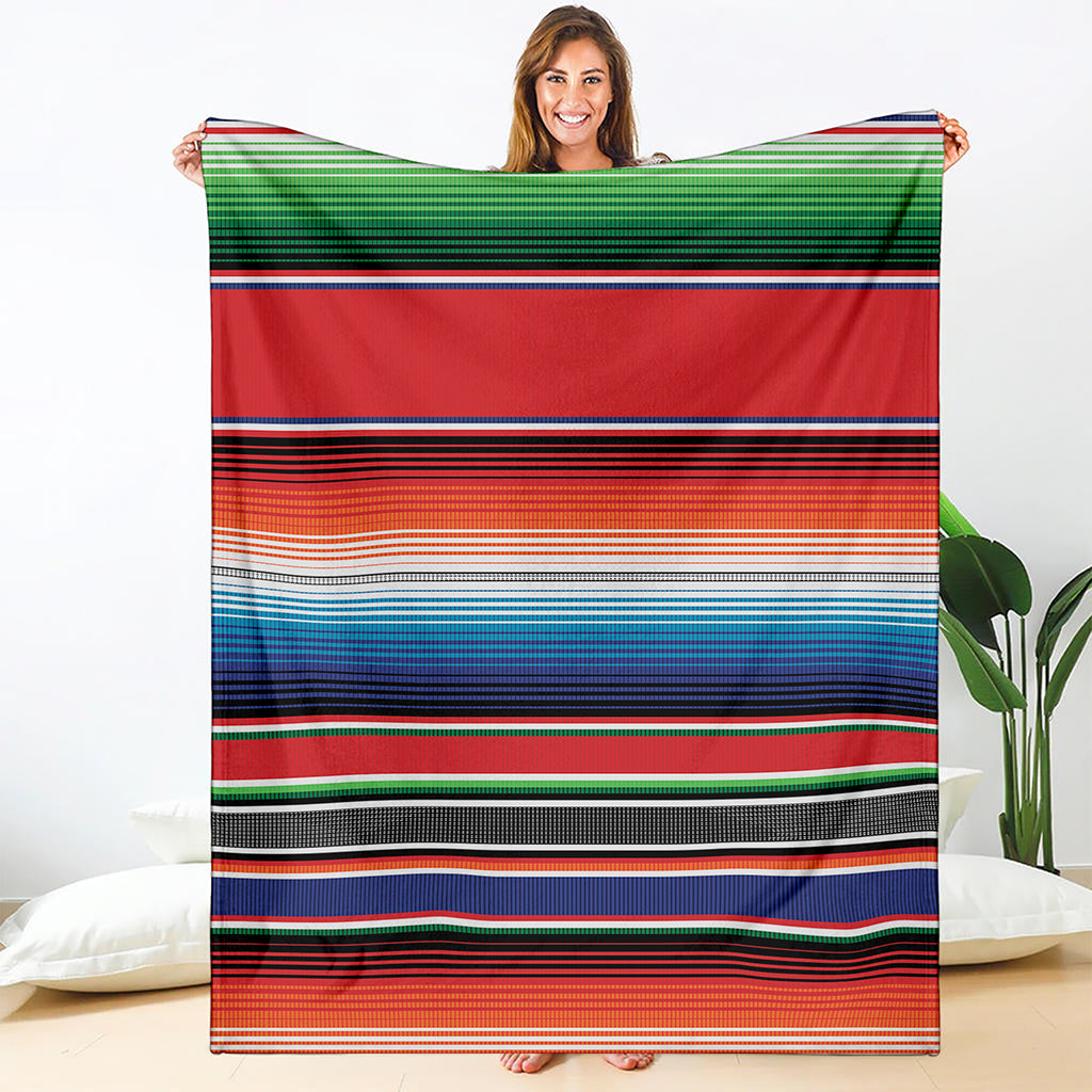 Vintage Mexican Serape Pattern Print Blanket