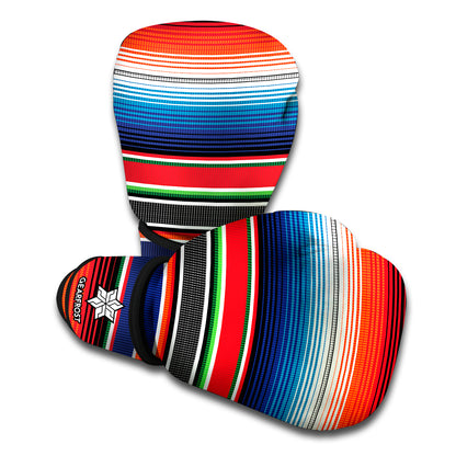 Vintage Mexican Serape Pattern Print Boxing Gloves