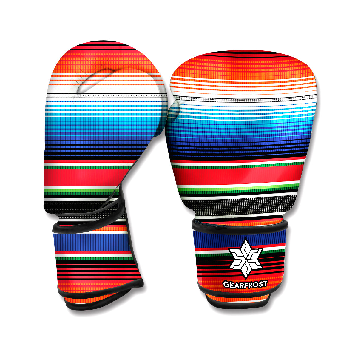 Vintage Mexican Serape Pattern Print Boxing Gloves