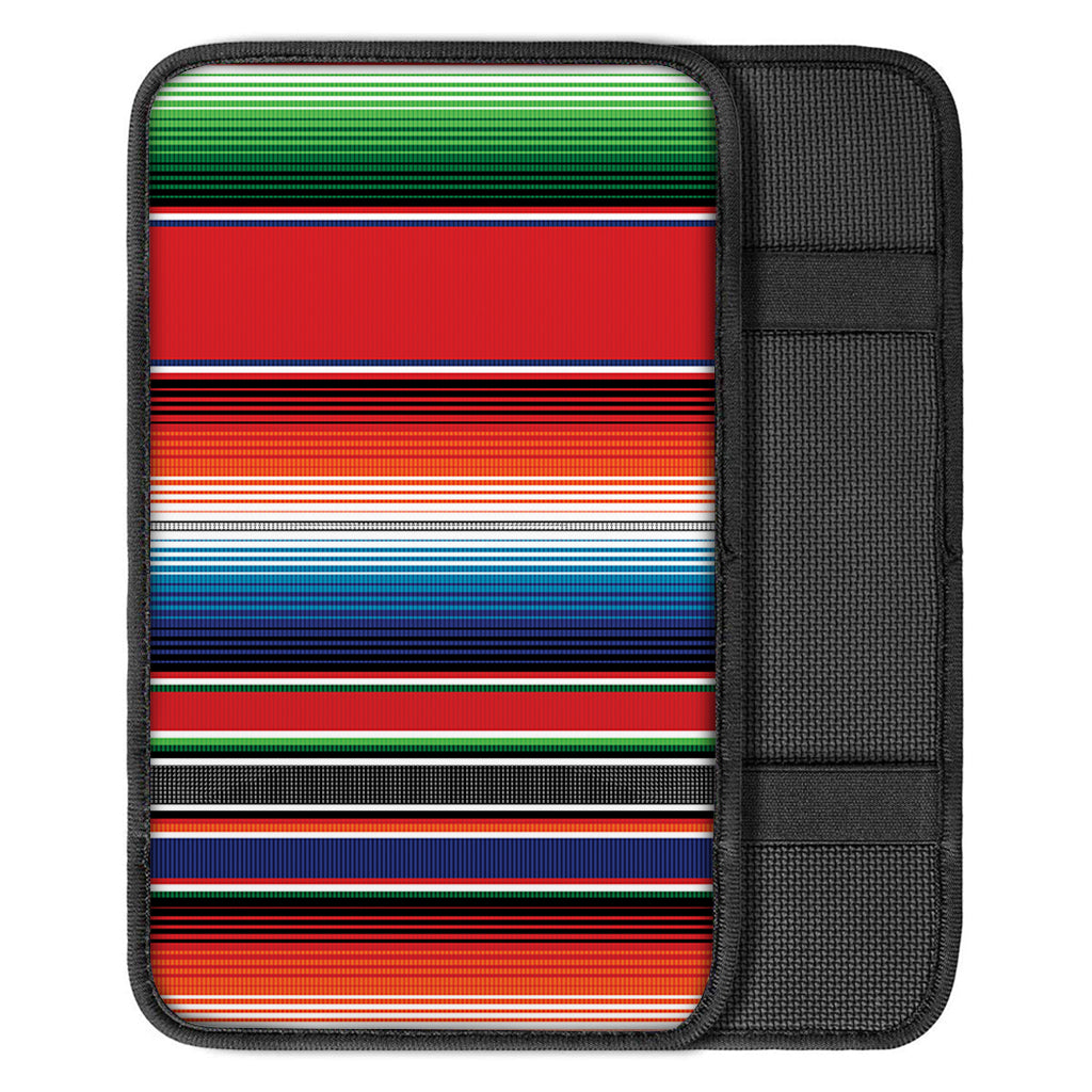 Vintage Mexican Serape Pattern Print Car Center Console Cover