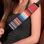 Vintage Mexican Serape Pattern Print Car Seat Belt Covers