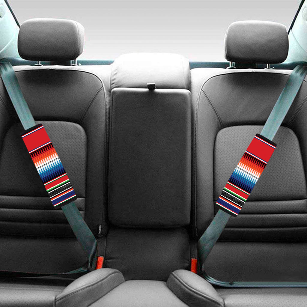 Vintage Mexican Serape Pattern Print Car Seat Belt Covers