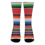 Vintage Mexican Serape Pattern Print Crew Socks