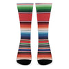 Vintage Mexican Serape Pattern Print Crew Socks