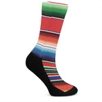 Vintage Mexican Serape Pattern Print Crew Socks