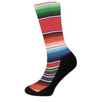 Vintage Mexican Serape Pattern Print Crew Socks