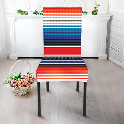 Vintage Mexican Serape Pattern Print Dining Chair Slipcover