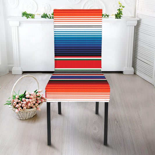 Vintage Mexican Serape Pattern Print Dining Chair Slipcover