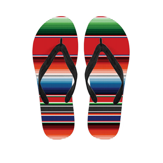 Vintage Mexican Serape Pattern Print Flip Flops