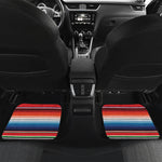 Vintage Mexican Serape Pattern Print Front and Back Car Floor Mats