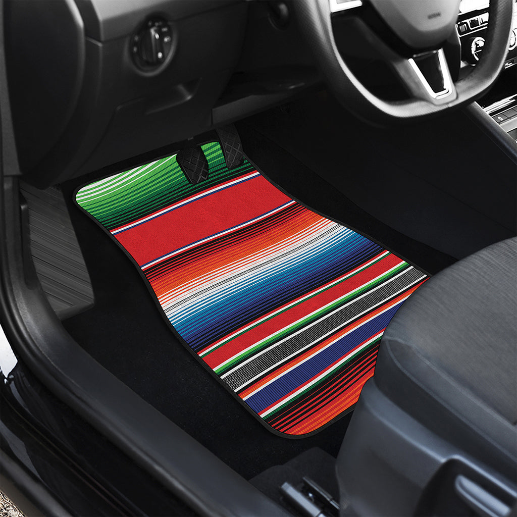 Vintage Mexican Serape Pattern Print Front and Back Car Floor Mats