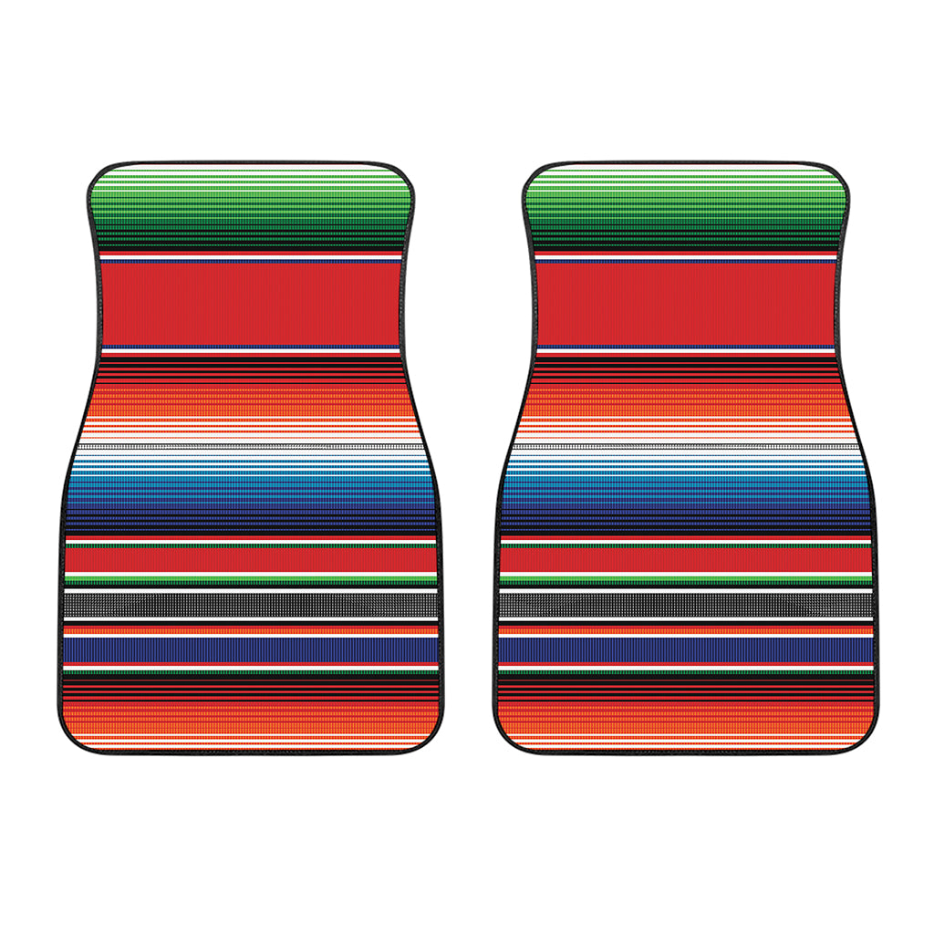 Vintage Mexican Serape Pattern Print Front Car Floor Mats