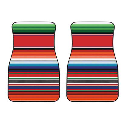 Vintage Mexican Serape Pattern Print Front Car Floor Mats