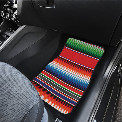 Vintage Mexican Serape Pattern Print Front Car Floor Mats