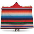 Vintage Mexican Serape Pattern Print Hooded Blanket