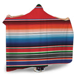 Vintage Mexican Serape Pattern Print Hooded Blanket