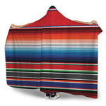 Vintage Mexican Serape Pattern Print Hooded Blanket