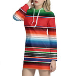 Vintage Mexican Serape Pattern Print Hoodie Dress