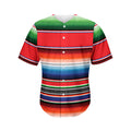 Vintage Mexican Serape Pattern Print Men's Baseball Jersey