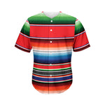 Vintage Mexican Serape Pattern Print Men's Baseball Jersey