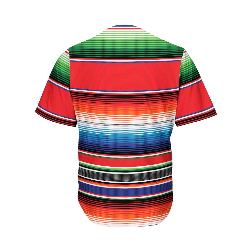 Vintage Mexican Serape Pattern Print Men's Baseball Jersey
